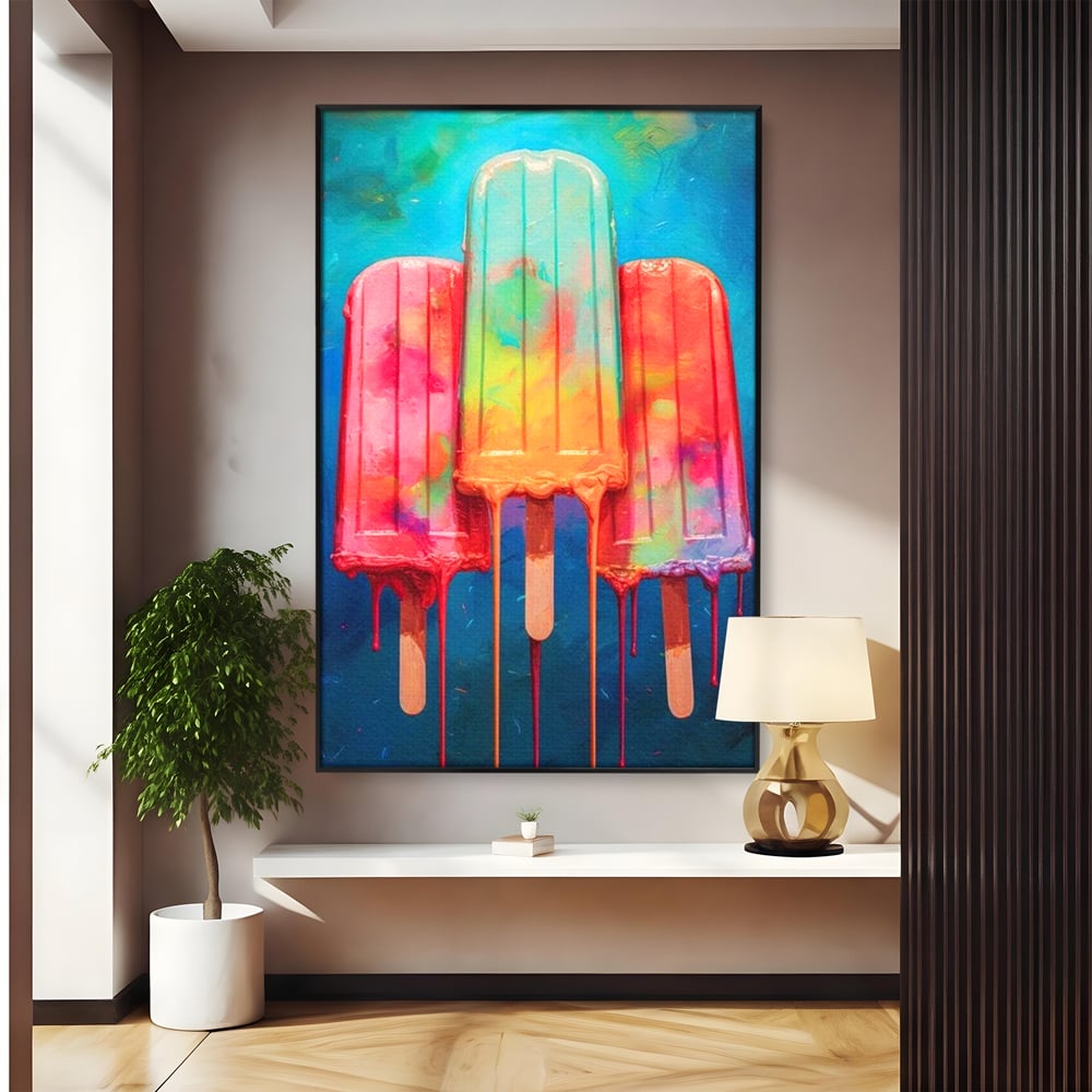 Tablou Canvas Premium, LuxCanva® N1052, Inghetata Curcubeu, Desert, Racoritor, Vara, Inghetata, Gelaterie, Dulce, Topit, Gust, Copilarie, Zahar, Restaurant, Bucatarie