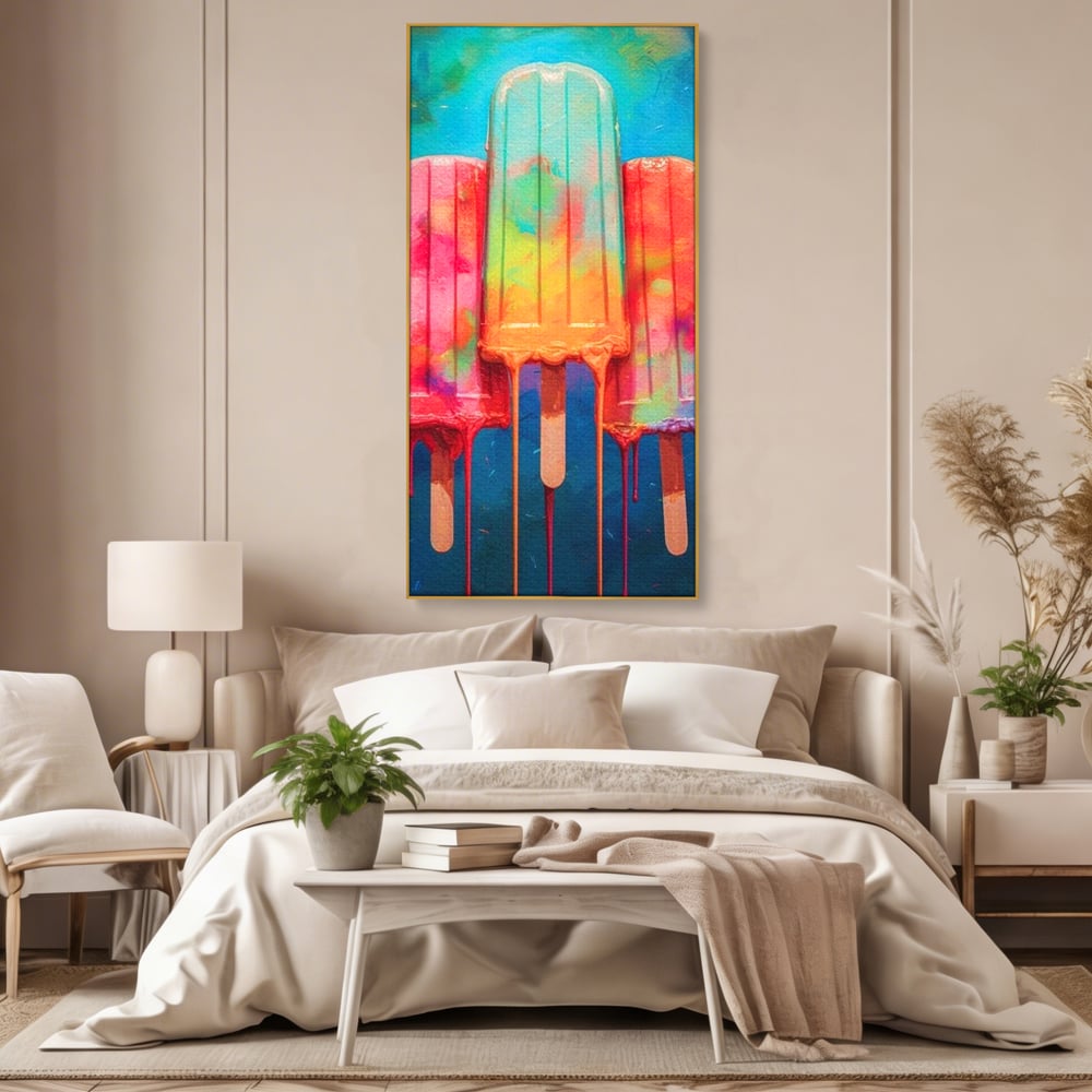 Tablou Canvas Premium, LuxCanva® N1052, Inghetata Curcubeu, Desert, Racoritor, Vara, Inghetata, Gelaterie, Dulce, Topit, Gust, Copilarie, Zahar, Restaurant, Bucatarie