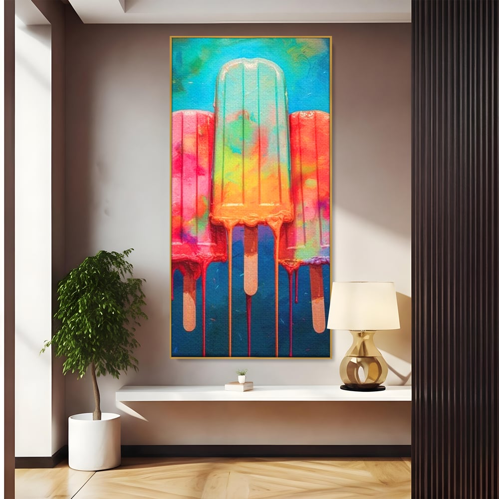 Tablou Canvas Premium, LuxCanva® N1052, Inghetata Curcubeu, Desert, Racoritor, Vara, Inghetata, Gelaterie, Dulce, Topit, Gust, Copilarie, Zahar, Restaurant, Bucatarie