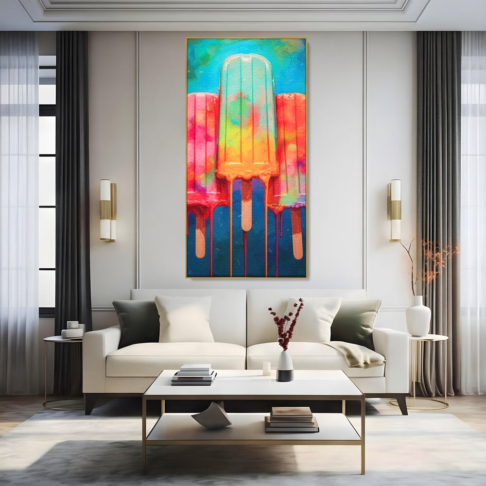 Tablou Canvas Premium, LuxCanva® N1052, Inghetata Curcubeu, Desert, Racoritor, Vara, Inghetata, Gelaterie, Dulce, Topit, Gust, Copilarie, Zahar, Restaurant, Bucatarie