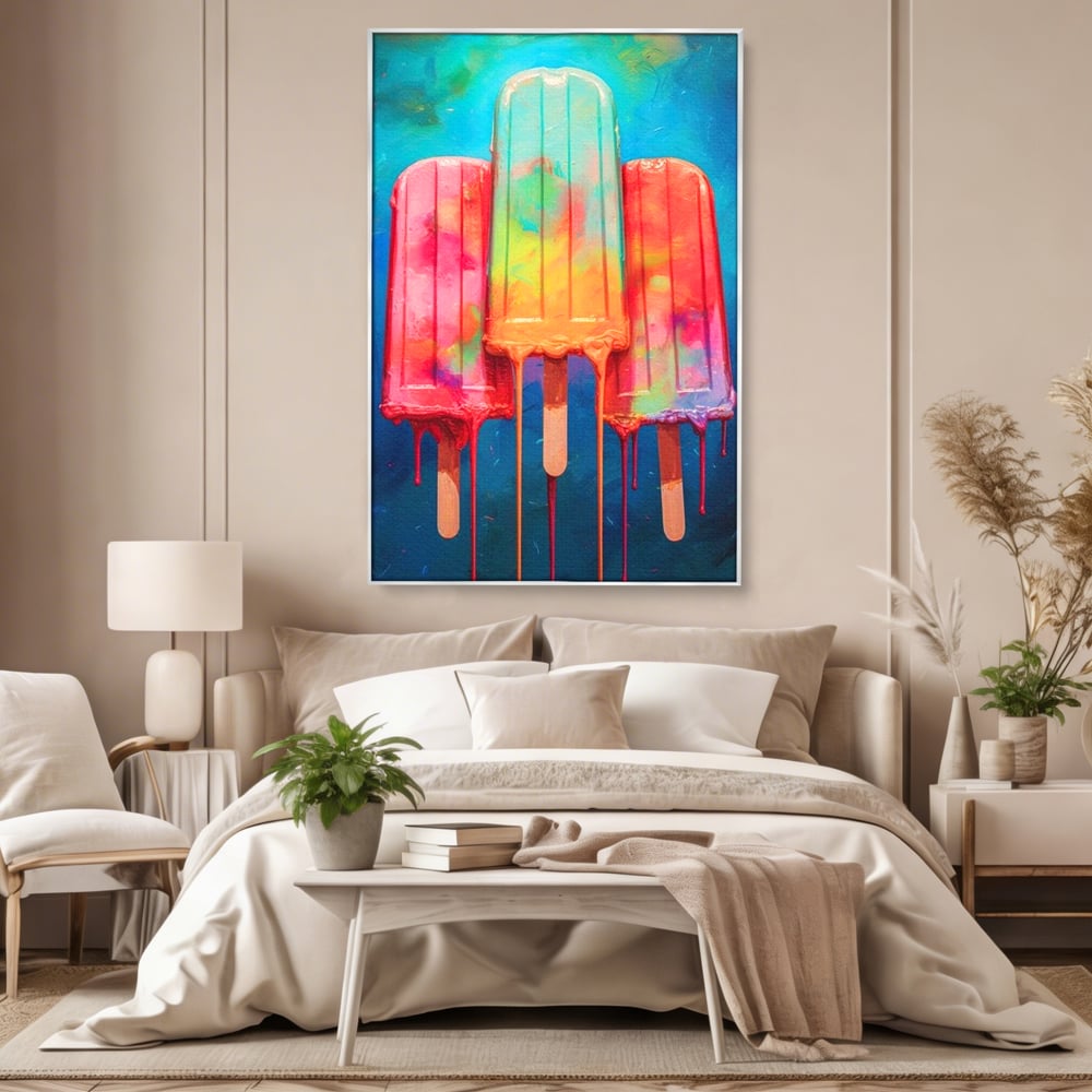 Tablou Canvas Premium, LuxCanva® N1052, Inghetata Curcubeu, Desert, Racoritor, Vara, Inghetata, Gelaterie, Dulce, Topit, Gust, Copilarie, Zahar, Restaurant, Bucatarie