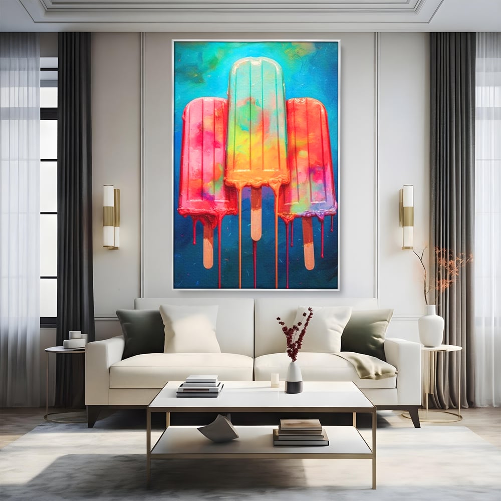 Tablou Canvas Premium, LuxCanva® N1052, Inghetata Curcubeu, Desert, Racoritor, Vara, Inghetata, Gelaterie, Dulce, Topit, Gust, Copilarie, Zahar, Restaurant, Bucatarie