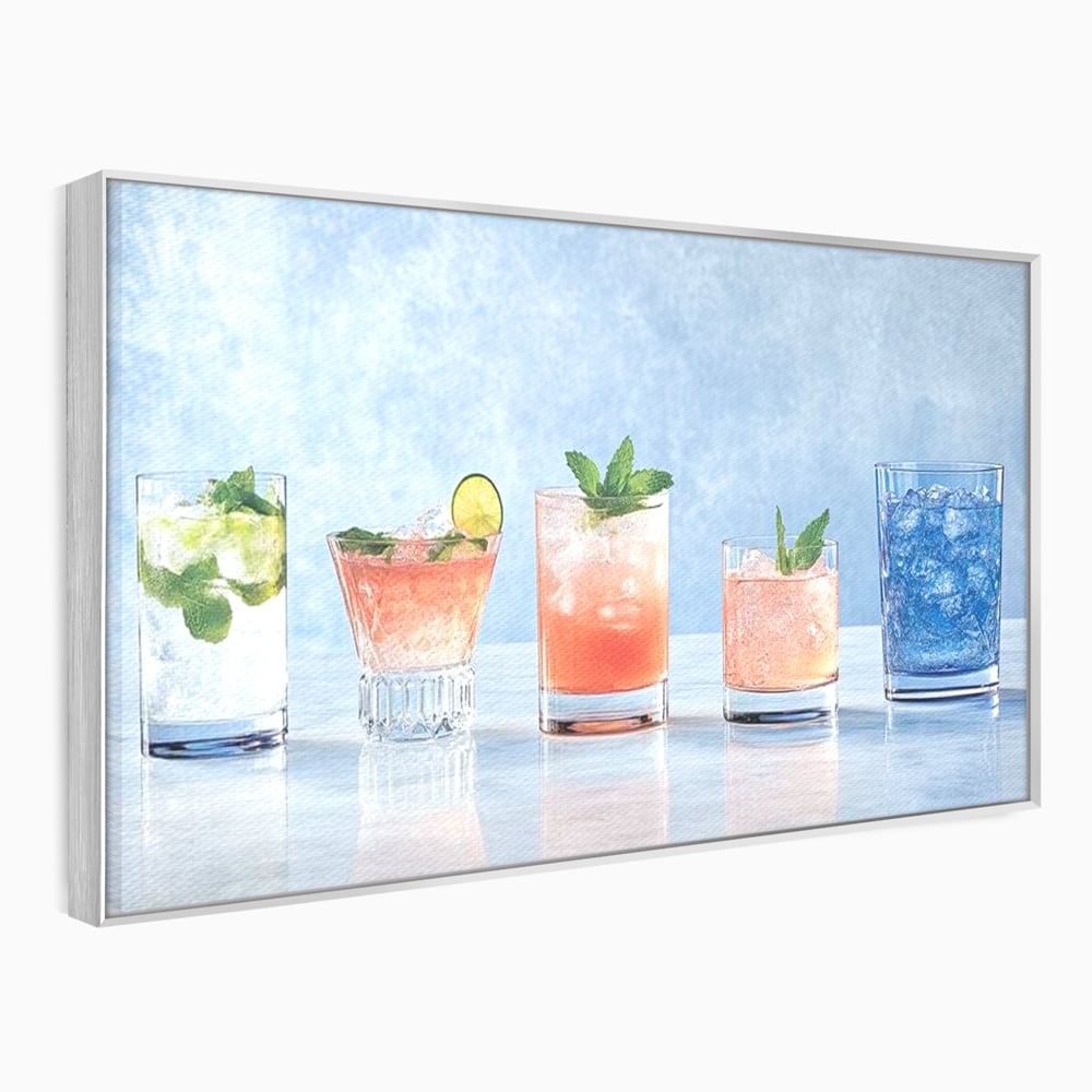 Tablou Canvas Premium, LuxCanva® N1054, Parada Cocktailurilor, Pahare, Bautura, Cocktail, Tropical, Vara, Racoritor, Petrecere, Fresh, Vacanta, Pub, Lounge, Bar, Restaurant, Bucatarie