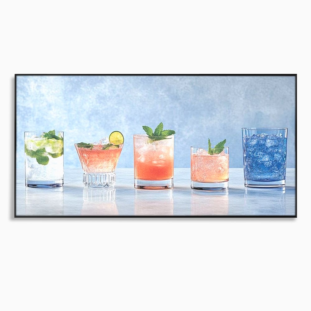 Tablou Canvas Premium, LuxCanva® N1054, Parada Cocktailurilor, Pahare, Bautura, Cocktail, Tropical, Vara, Racoritor, Petrecere, Fresh, Vacanta, Pub, Lounge, Bar, Restaurant, Bucatarie