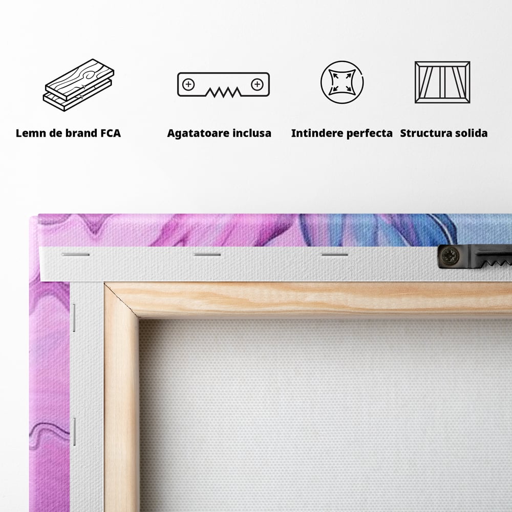 Tablou Canvas Premium, LuxCanva® N1057, Furtuna Exotica, Ananas, Fruct, Pastel, Neon, Culori Vibrante, Modern, Roz, Pop Art, Electric, Funky, Restaurant, Bucatarie