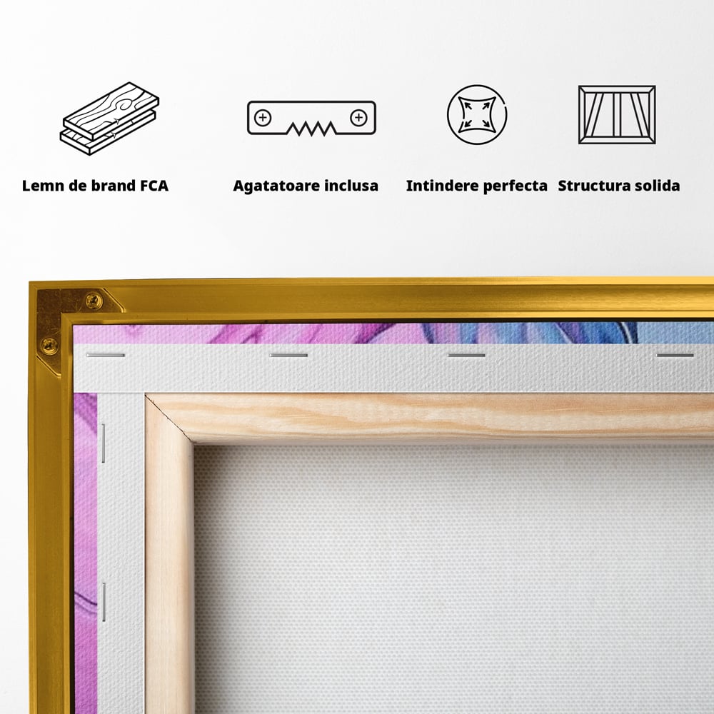 Tablou Canvas Premium, LuxCanva® N1057, Furtuna Exotica, Ananas, Fruct, Pastel, Neon, Culori Vibrante, Modern, Roz, Pop Art, Electric, Funky, Restaurant, Bucatarie