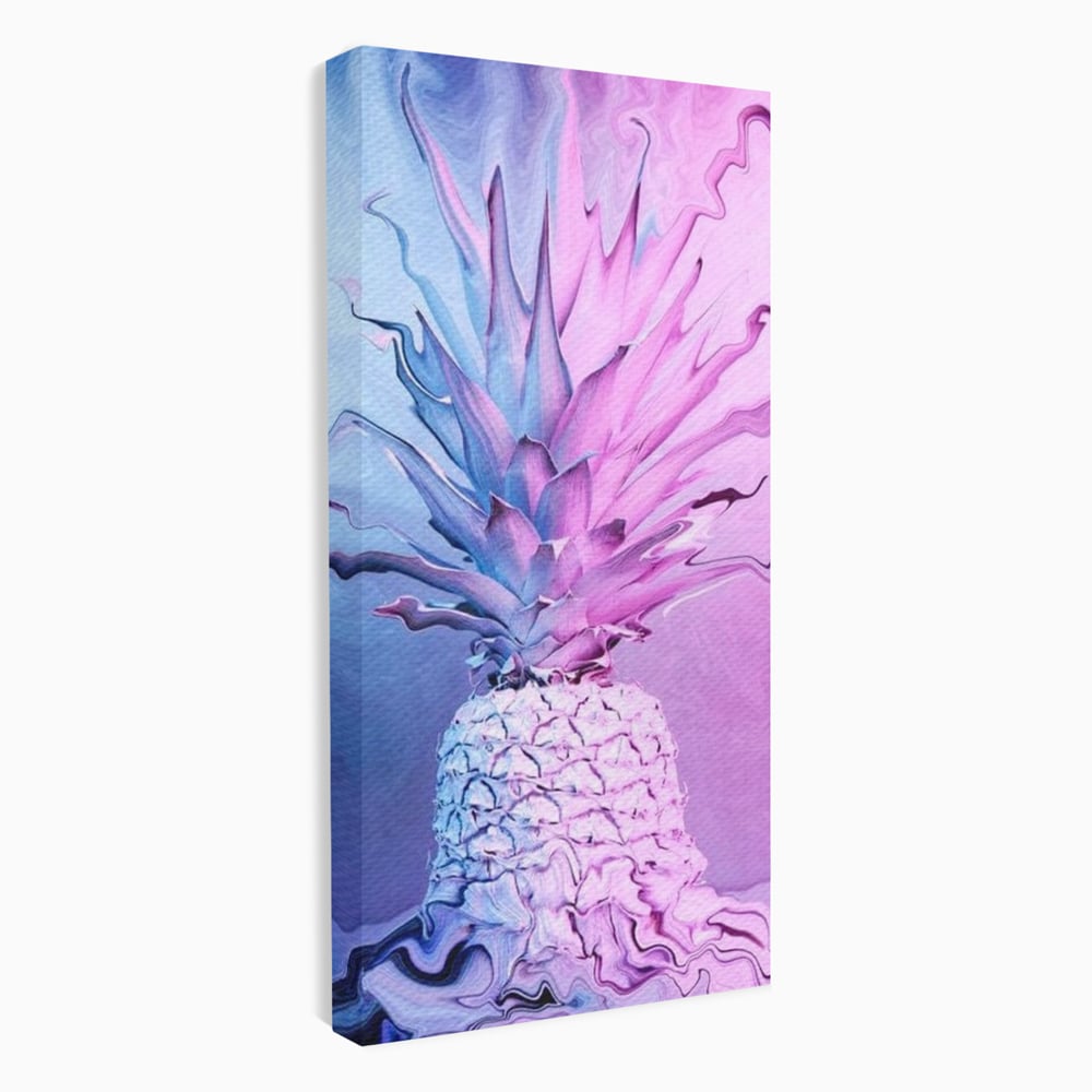Tablou Canvas Premium, LuxCanva® N1057, Furtuna Exotica, Ananas, Fruct, Pastel, Neon, Culori Vibrante, Modern, Roz, Pop Art, Electric, Funky, Restaurant, Bucatarie