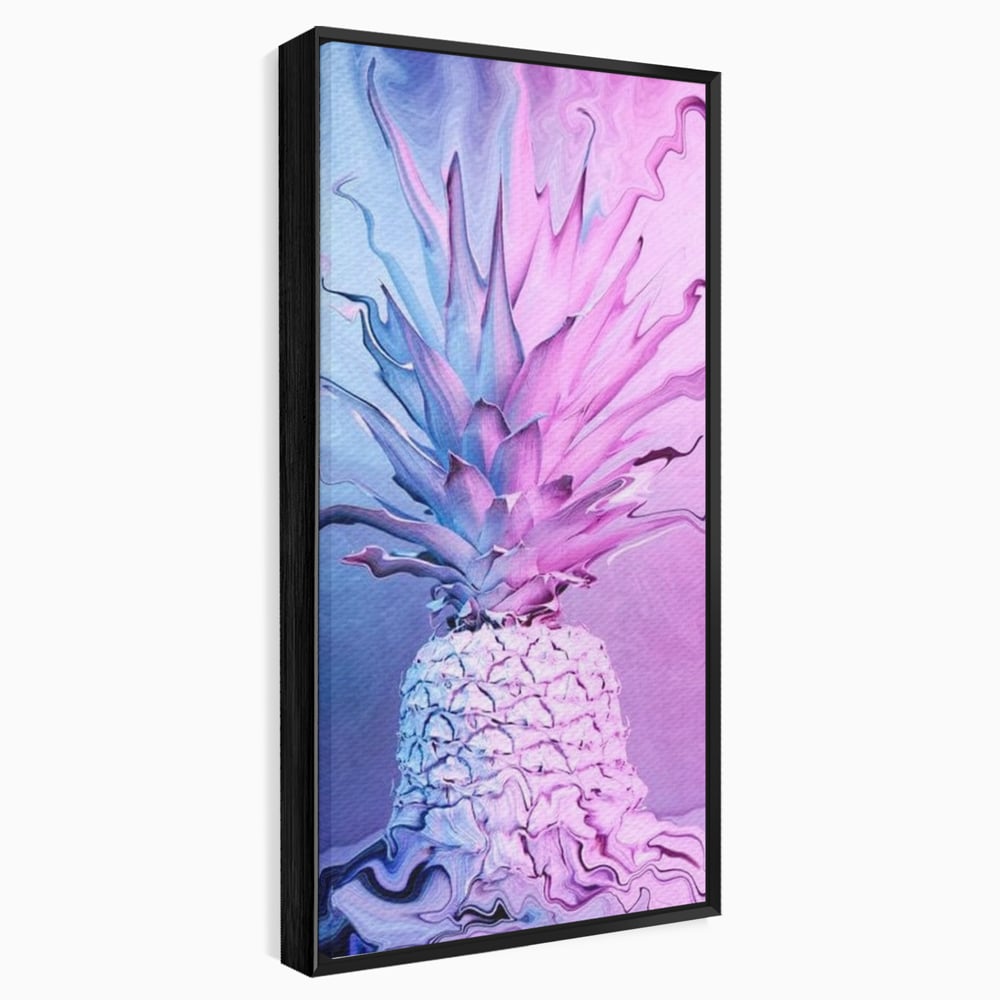 Tablou Canvas Premium, LuxCanva® N1057, Furtuna Exotica, Ananas, Fruct, Pastel, Neon, Culori Vibrante, Modern, Roz, Pop Art, Electric, Funky, Restaurant, Bucatarie
