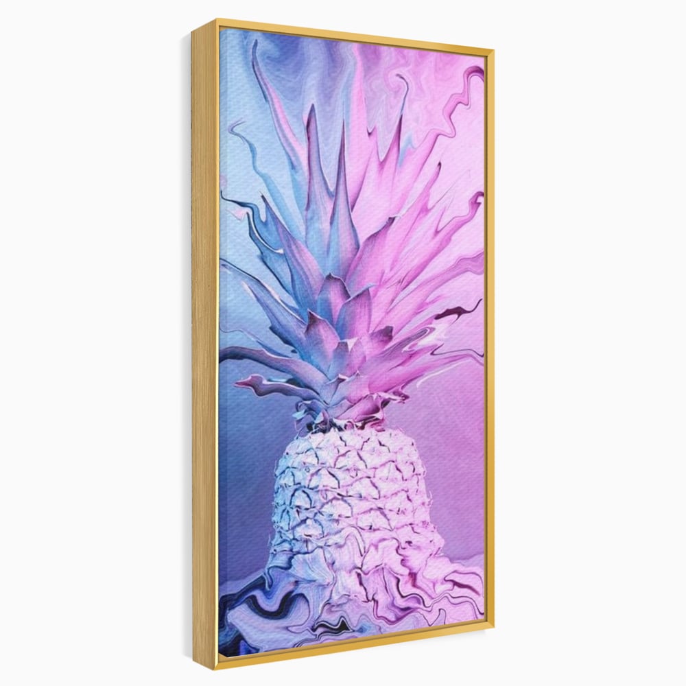 Tablou Canvas Premium, LuxCanva® N1057, Furtuna Exotica, Ananas, Fruct, Pastel, Neon, Culori Vibrante, Modern, Roz, Pop Art, Electric, Funky, Restaurant, Bucatarie