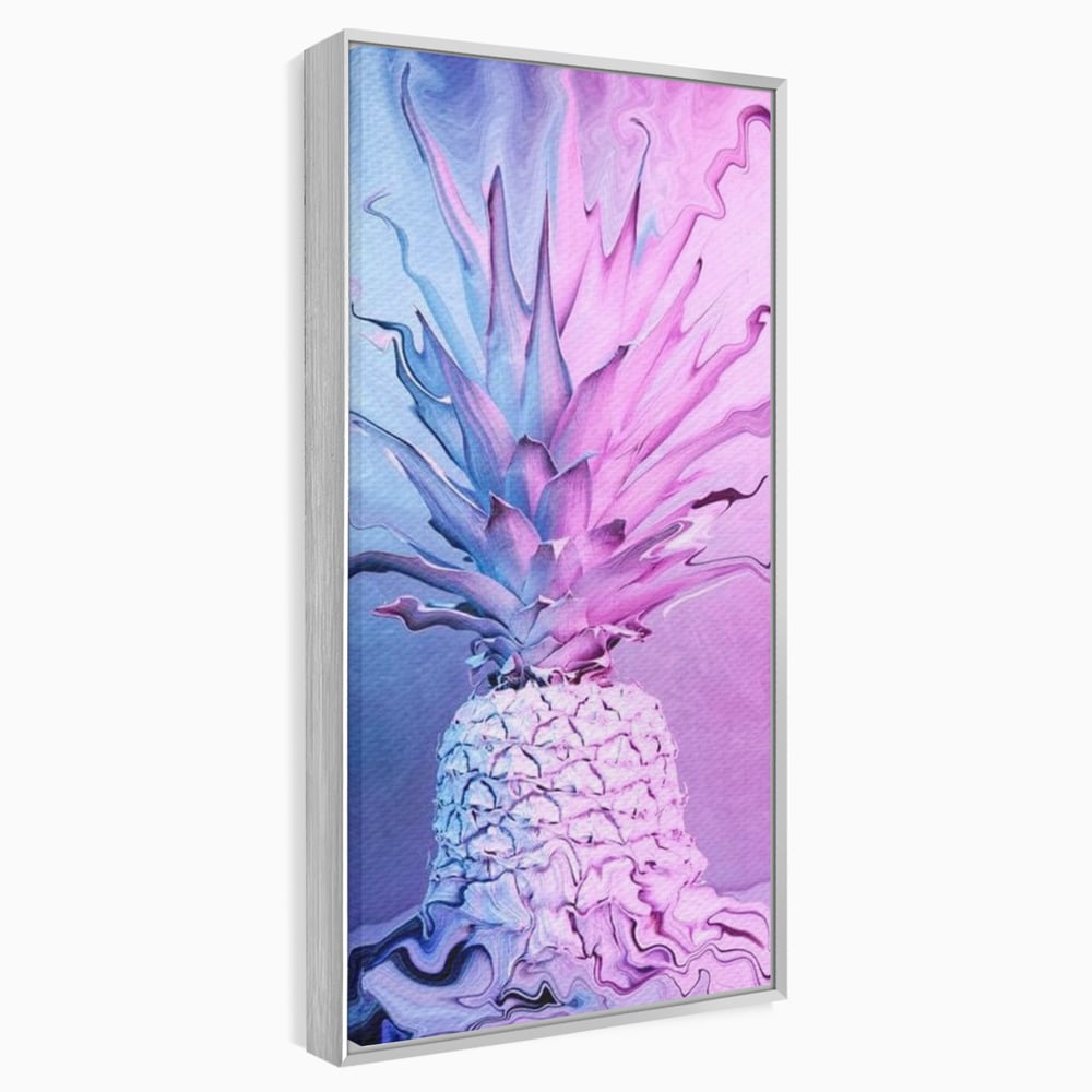 Tablou Canvas Premium, LuxCanva® N1057, Furtuna Exotica, Ananas, Fruct, Pastel, Neon, Culori Vibrante, Modern, Roz, Pop Art, Electric, Funky, Restaurant, Bucatarie