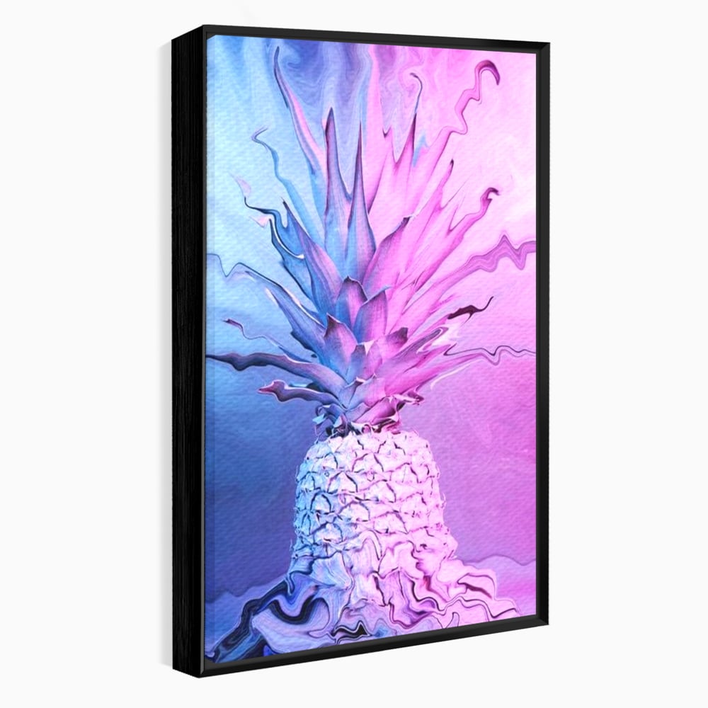 Tablou Canvas Premium, LuxCanva® N1057, Furtuna Exotica, Ananas, Fruct, Pastel, Neon, Culori Vibrante, Modern, Roz, Pop Art, Electric, Funky, Restaurant, Bucatarie
