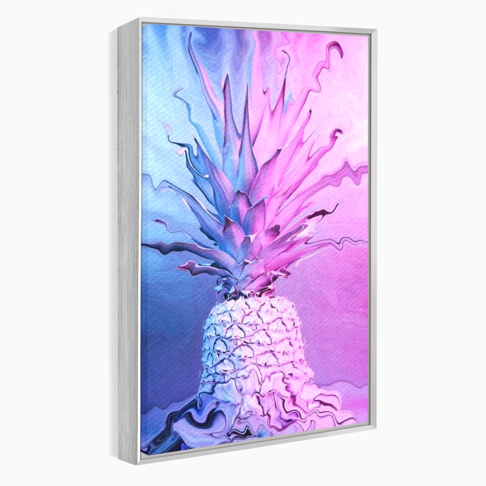 Tablou Canvas Premium, LuxCanva® N1057, Furtuna Exotica, Ananas, Fruct, Pastel, Neon, Culori Vibrante, Modern, Roz, Pop Art, Electric, Funky, Restaurant, Bucatarie