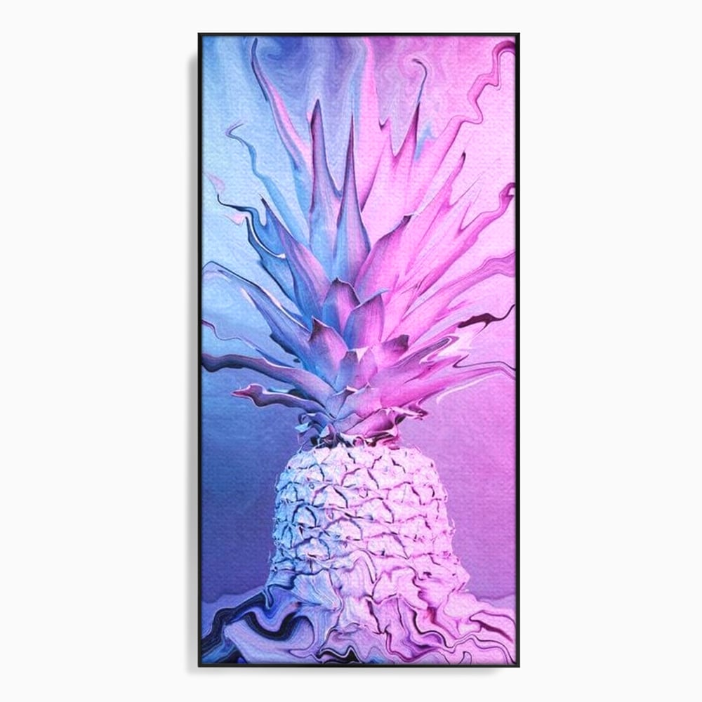 Tablou Canvas Premium, LuxCanva® N1057, Furtuna Exotica, Ananas, Fruct, Pastel, Neon, Culori Vibrante, Modern, Roz, Pop Art, Electric, Funky, Restaurant, Bucatarie