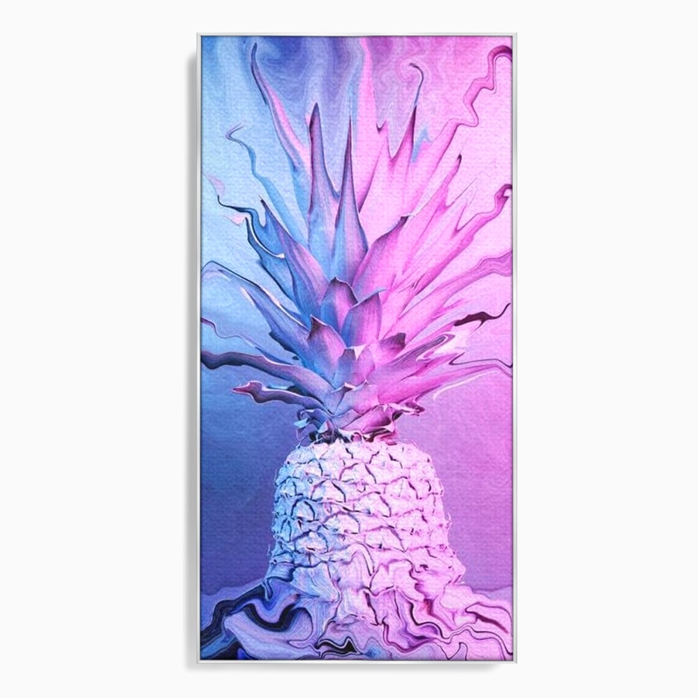Tablou Canvas Premium, LuxCanva® N1057, Furtuna Exotica, Ananas, Fruct, Pastel, Neon, Culori Vibrante, Modern, Roz, Pop Art, Electric, Funky, Restaurant, Bucatarie