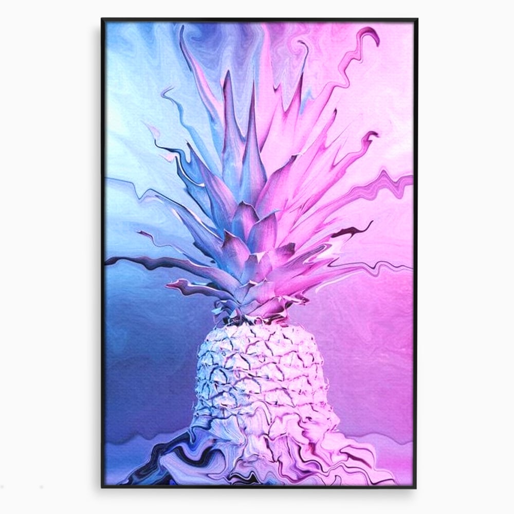 Tablou Canvas Premium, LuxCanva® N1057, Furtuna Exotica, Ananas, Fruct, Pastel, Neon, Culori Vibrante, Modern, Roz, Pop Art, Electric, Funky, Restaurant, Bucatarie