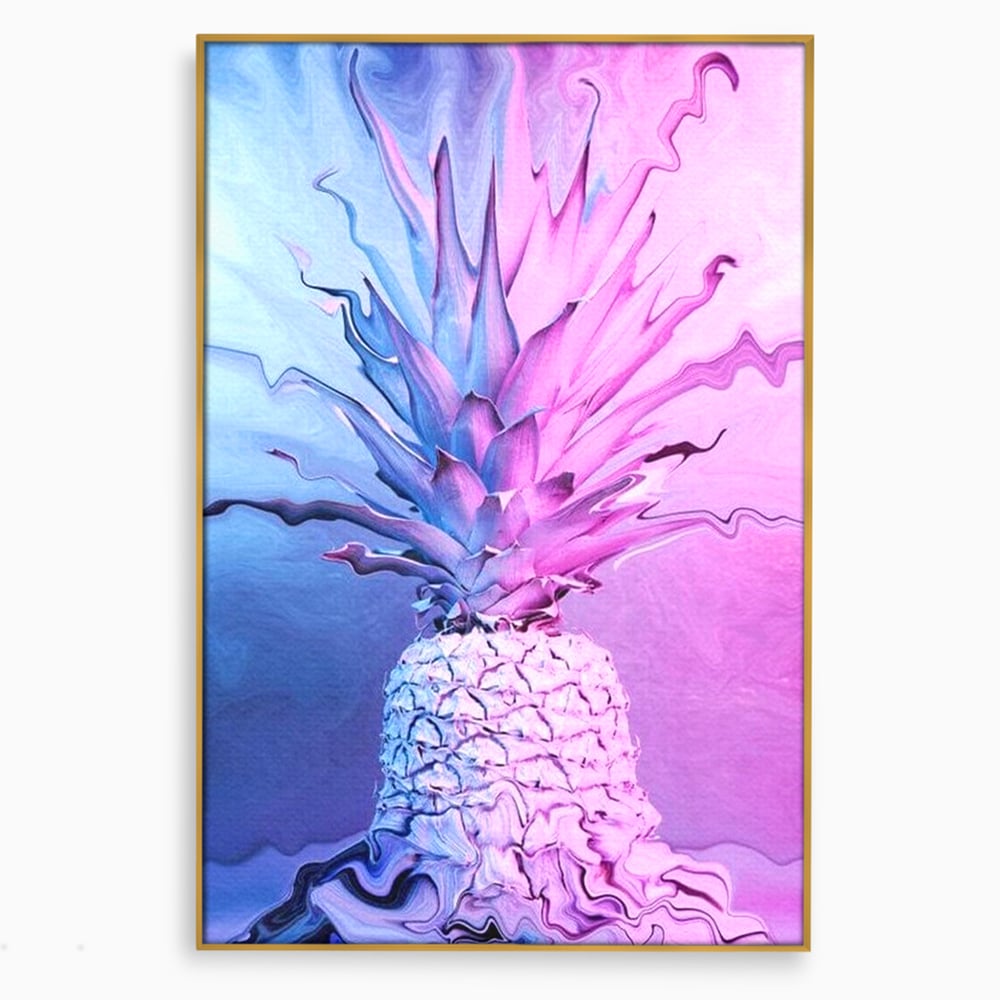 Tablou Canvas Premium, LuxCanva® N1057, Furtuna Exotica, Ananas, Fruct, Pastel, Neon, Culori Vibrante, Modern, Roz, Pop Art, Electric, Funky, Restaurant, Bucatarie