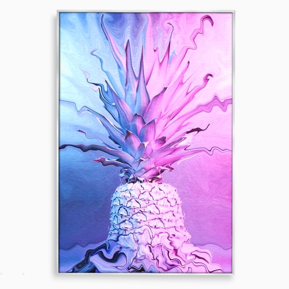 Tablou Canvas Premium, LuxCanva® N1057, Furtuna Exotica, Ananas, Fruct, Pastel, Neon, Culori Vibrante, Modern, Roz, Pop Art, Electric, Funky, Restaurant, Bucatarie