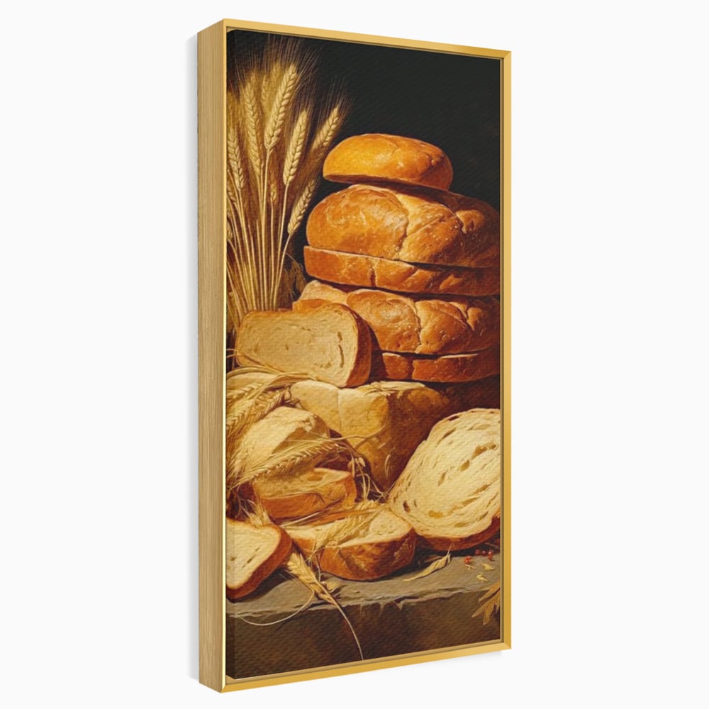 Tablou Canvas Premium, LuxCanva® N1061, Aurul Brutariei, Paine, Grau, Aliment, Mancare, Prospetime, Rustic, Traditional, Recolta, Masa, Gospodarie, Restaurant, Bucatarie