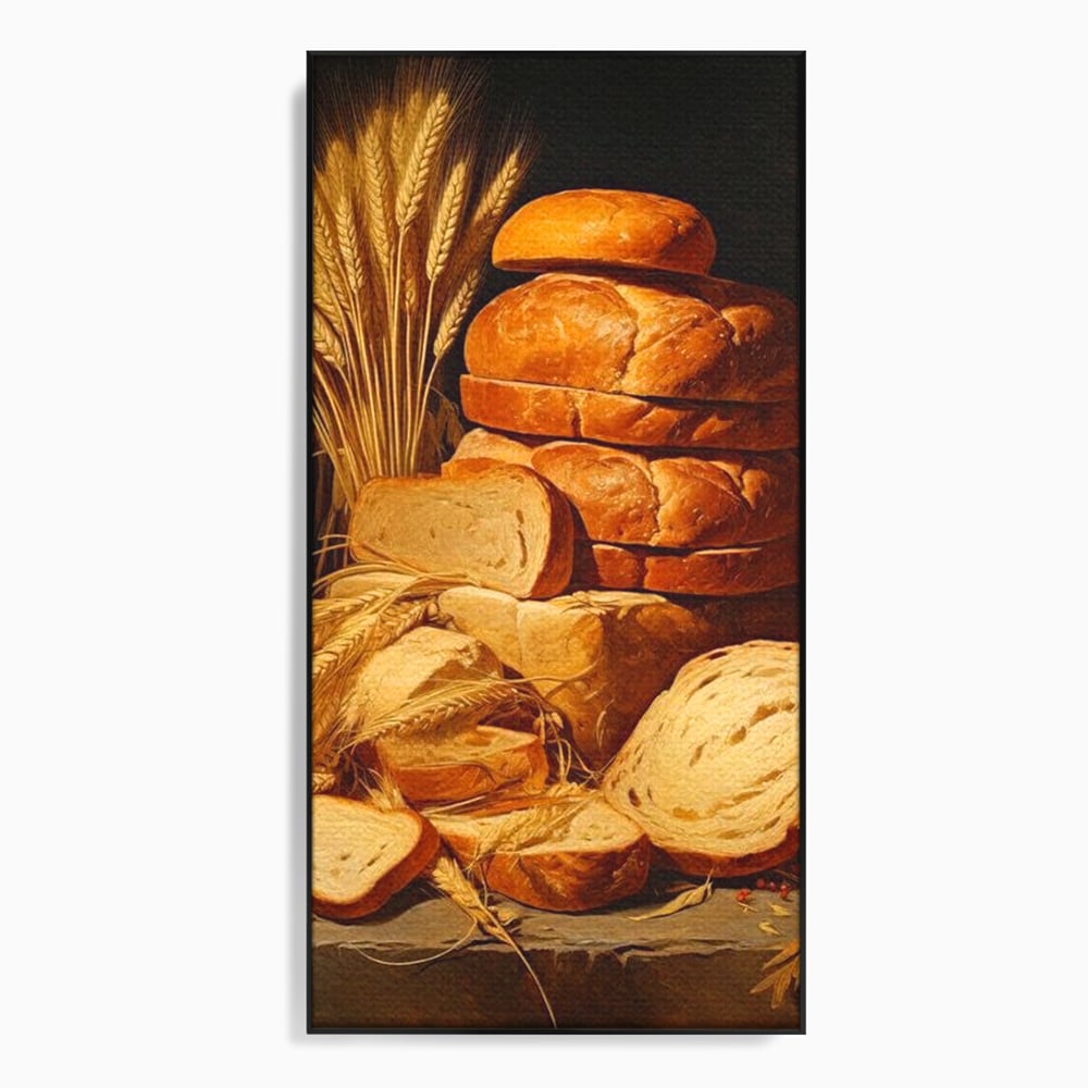 Tablou Canvas Premium, LuxCanva® N1061, Aurul Brutariei, Paine, Grau, Aliment, Mancare, Prospetime, Rustic, Traditional, Recolta, Masa, Gospodarie, Restaurant, Bucatarie