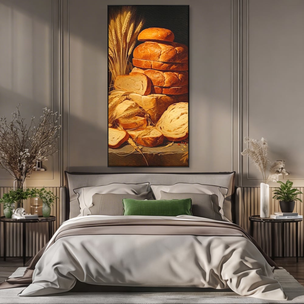 Tablou Canvas Premium, LuxCanva® N1061, Aurul Brutariei, Paine, Grau, Aliment, Mancare, Prospetime, Rustic, Traditional, Recolta, Masa, Gospodarie, Restaurant, Bucatarie