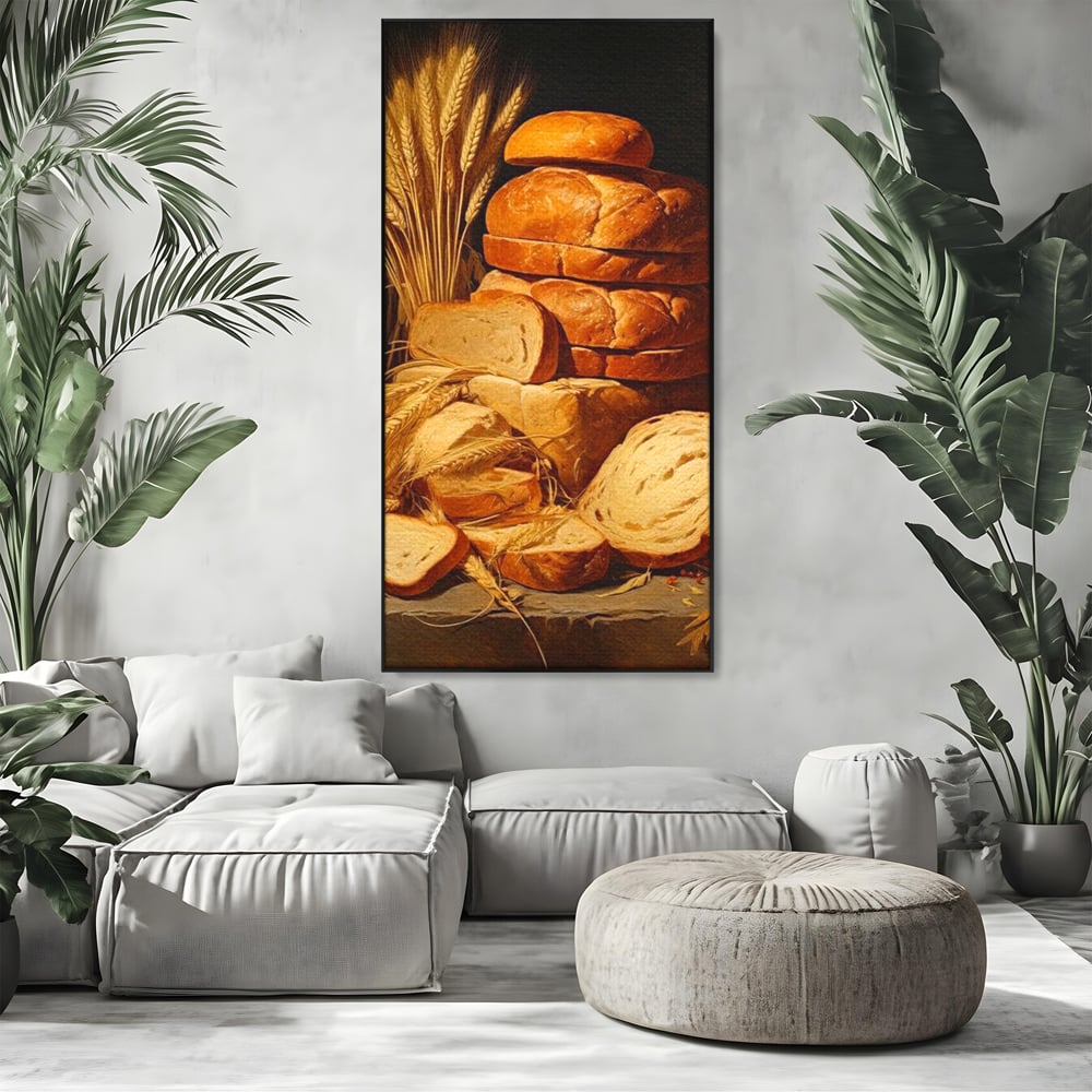 Tablou Canvas Premium, LuxCanva® N1061, Aurul Brutariei, Paine, Grau, Aliment, Mancare, Prospetime, Rustic, Traditional, Recolta, Masa, Gospodarie, Restaurant, Bucatarie