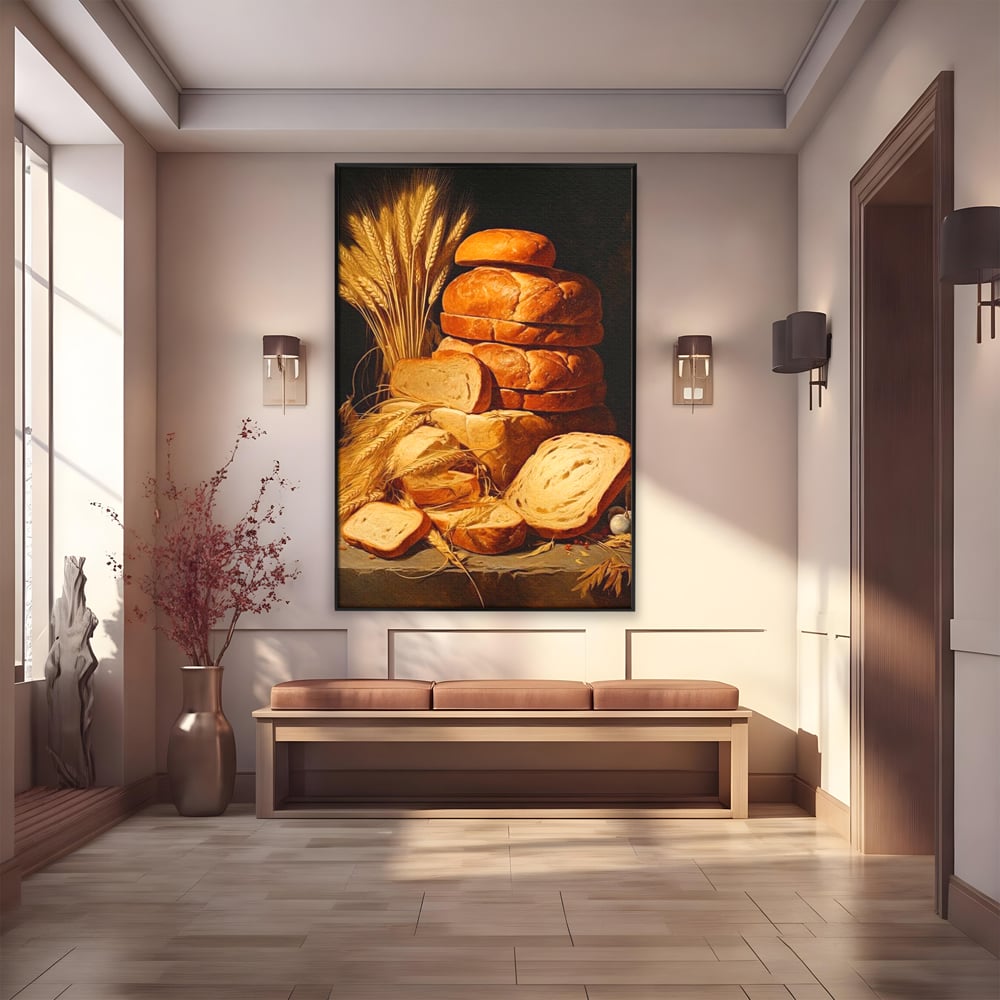 Tablou Canvas Premium, LuxCanva® N1061, Aurul Brutariei, Paine, Grau, Aliment, Mancare, Prospetime, Rustic, Traditional, Recolta, Masa, Gospodarie, Restaurant, Bucatarie