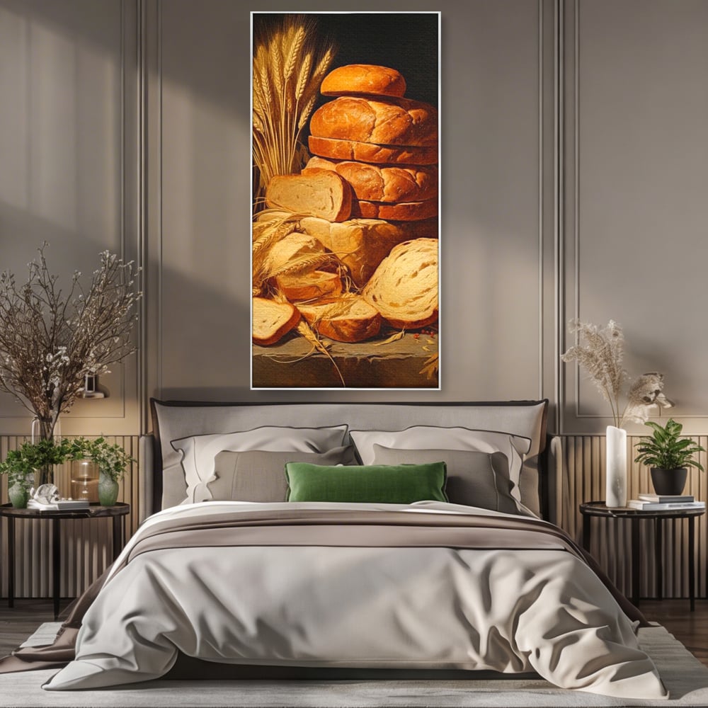 Tablou Canvas Premium, LuxCanva® N1061, Aurul Brutariei, Paine, Grau, Aliment, Mancare, Prospetime, Rustic, Traditional, Recolta, Masa, Gospodarie, Restaurant, Bucatarie