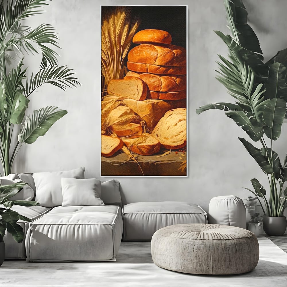 Tablou Canvas Premium, LuxCanva® N1061, Aurul Brutariei, Paine, Grau, Aliment, Mancare, Prospetime, Rustic, Traditional, Recolta, Masa, Gospodarie, Restaurant, Bucatarie