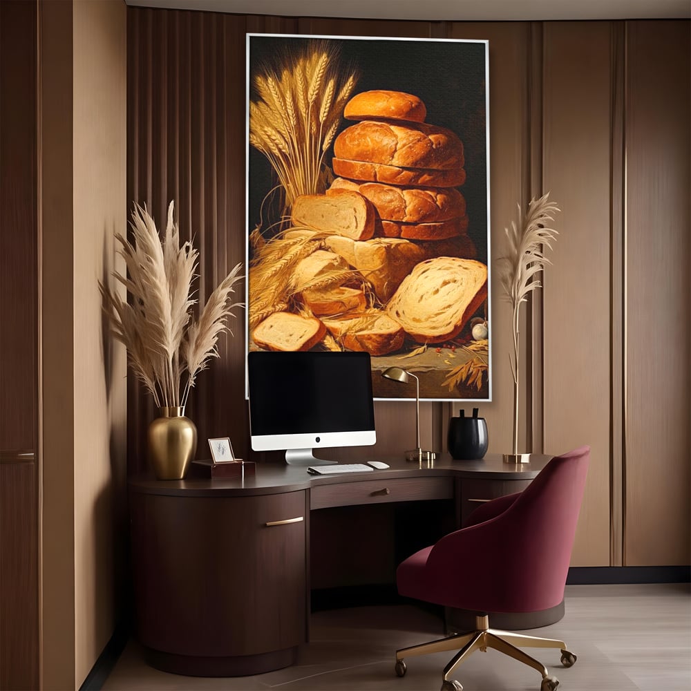 Tablou Canvas Premium, LuxCanva® N1061, Aurul Brutariei, Paine, Grau, Aliment, Mancare, Prospetime, Rustic, Traditional, Recolta, Masa, Gospodarie, Restaurant, Bucatarie