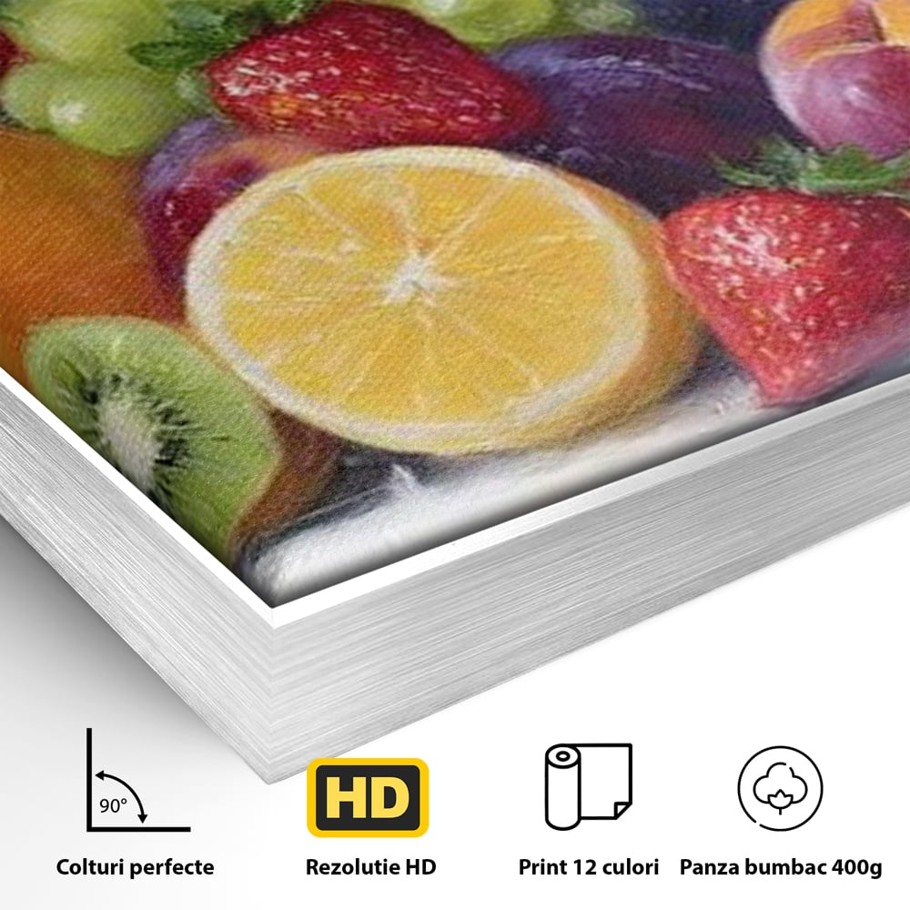 Tablou Canvas Premium, LuxCanva® N1062, Curcubeu de Vitamine, Fructe, Citrice, Portocale, Struguri, Ananas, Afine, Capsuni, Natural, Prospetime, Pictura, Restaurant, Bucatarie