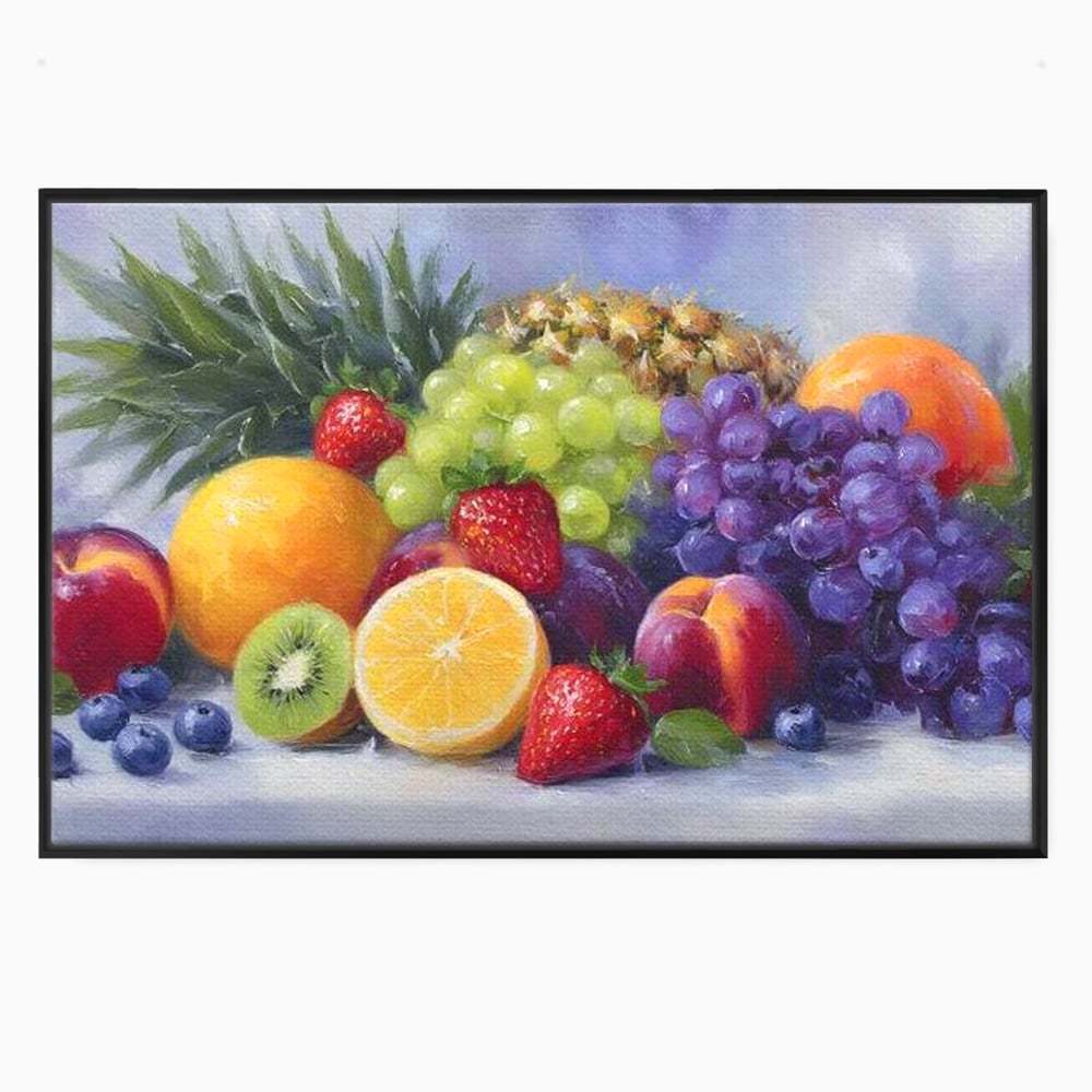 Tablou Canvas Premium, LuxCanva® N1062, Curcubeu de Vitamine, Fructe, Citrice, Portocale, Struguri, Ananas, Afine, Capsuni, Natural, Prospetime, Pictura, Restaurant, Bucatarie
