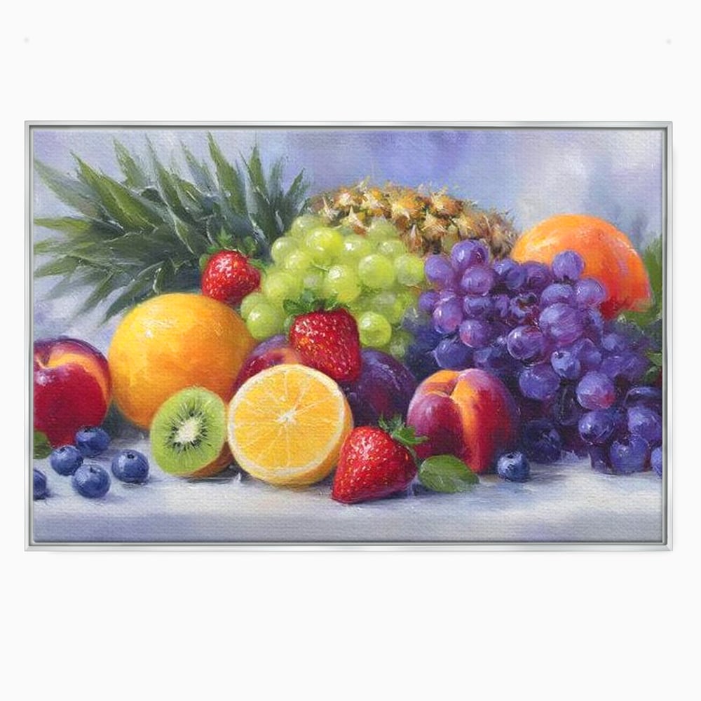 Tablou Canvas Premium, LuxCanva® N1062, Curcubeu de Vitamine, Fructe, Citrice, Portocale, Struguri, Ananas, Afine, Capsuni, Natural, Prospetime, Pictura, Restaurant, Bucatarie