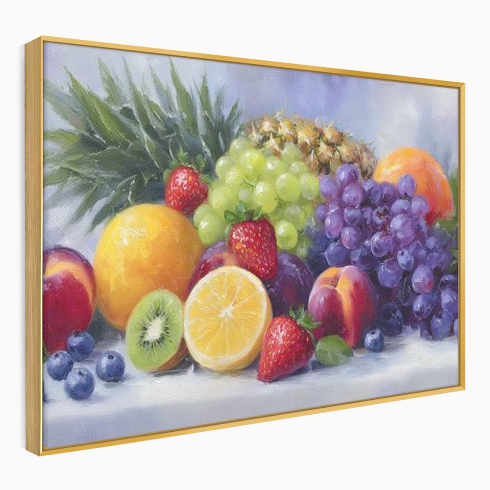 Tablou Canvas Premium, LuxCanva® N1062, Curcubeu de Vitamine, Fructe, Citrice, Portocale, Struguri, Ananas, Afine, Capsuni, Natural, Prospetime, Pictura, Restaurant, Bucatarie