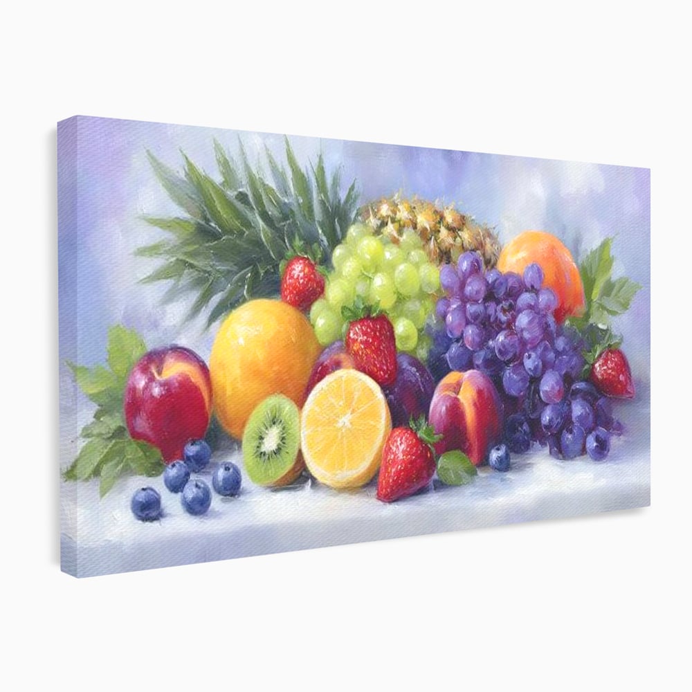 Tablou Canvas Premium, LuxCanva® N1062, Curcubeu de Vitamine, Fructe, Citrice, Portocale, Struguri, Ananas, Afine, Capsuni, Natural, Prospetime, Pictura, Restaurant, Bucatarie