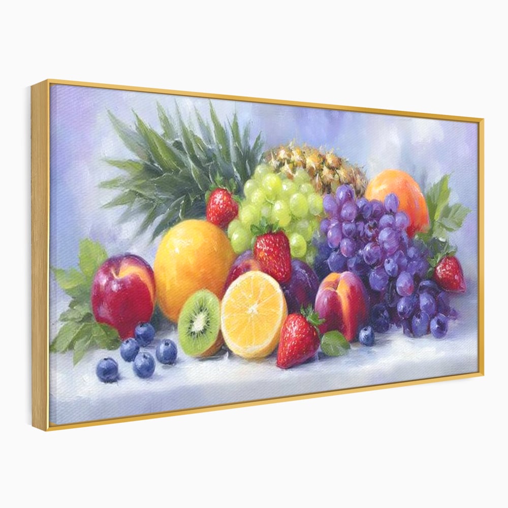 Tablou Canvas Premium, LuxCanva® N1062, Curcubeu de Vitamine, Fructe, Citrice, Portocale, Struguri, Ananas, Afine, Capsuni, Natural, Prospetime, Pictura, Restaurant, Bucatarie