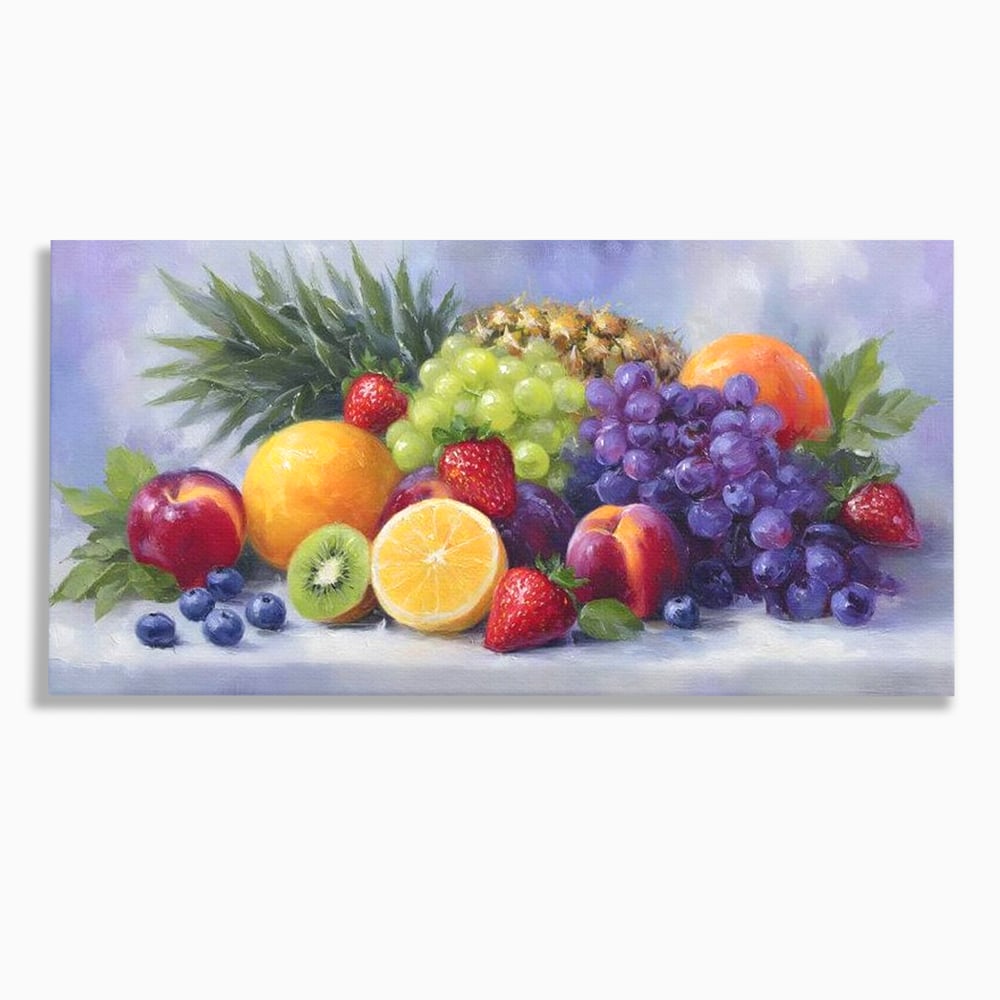 Tablou Canvas Premium, LuxCanva® N1062, Curcubeu de Vitamine, Fructe, Citrice, Portocale, Struguri, Ananas, Afine, Capsuni, Natural, Prospetime, Pictura, Restaurant, Bucatarie