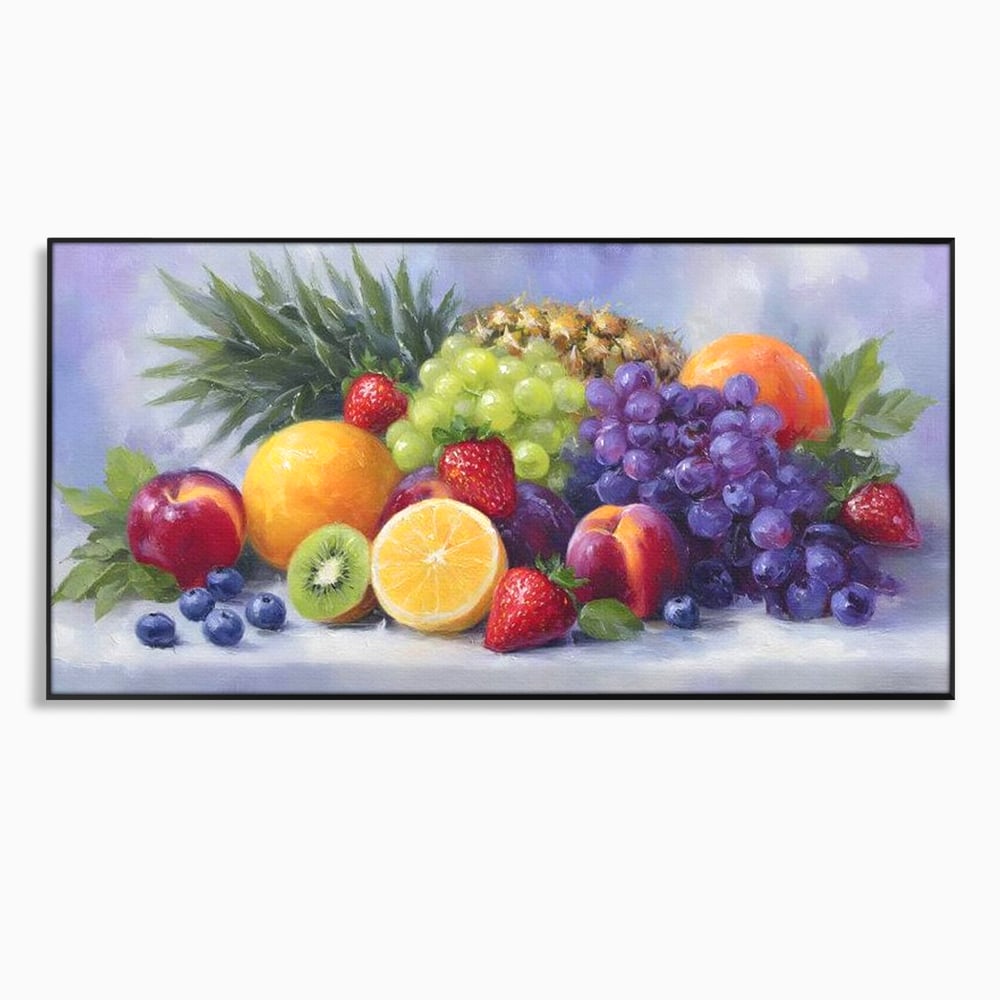 Tablou Canvas Premium, LuxCanva® N1062, Curcubeu de Vitamine, Fructe, Citrice, Portocale, Struguri, Ananas, Afine, Capsuni, Natural, Prospetime, Pictura, Restaurant, Bucatarie