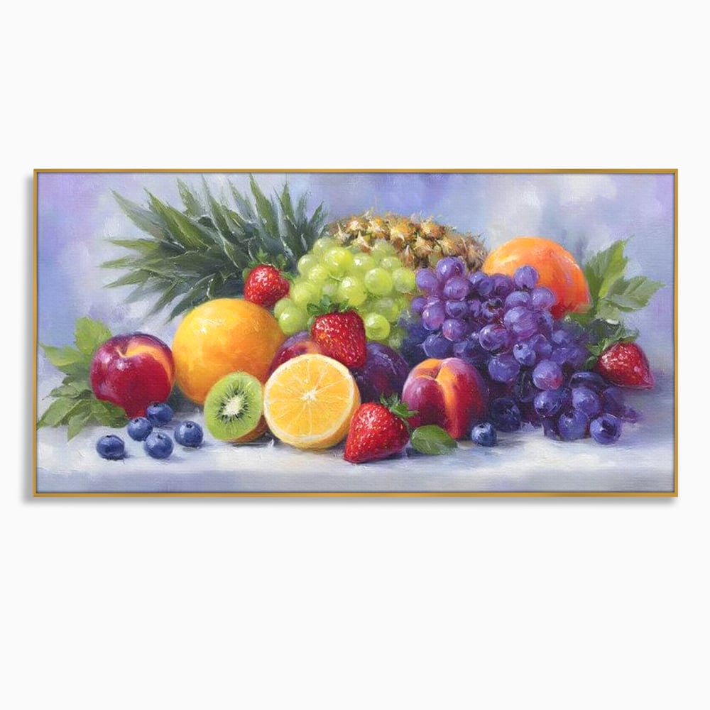 Tablou Canvas Premium, LuxCanva® N1062, Curcubeu de Vitamine, Fructe, Citrice, Portocale, Struguri, Ananas, Afine, Capsuni, Natural, Prospetime, Pictura, Restaurant, Bucatarie