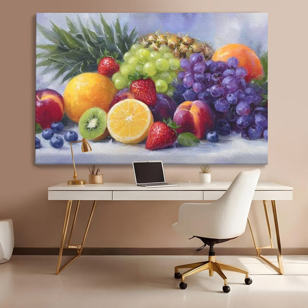 Tablou Canvas Premium, LuxCanva® N1062, Curcubeu de Vitamine, Fructe, Citrice, Portocale, Struguri, Ananas, Afine, Capsuni, Natural, Prospetime, Pictura, Restaurant, Bucatarie