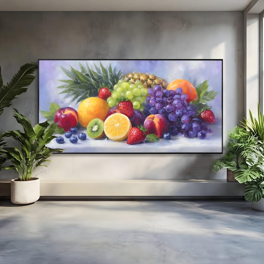 Tablou Canvas Premium, LuxCanva® N1062, Curcubeu de Vitamine, Fructe, Citrice, Portocale, Struguri, Ananas, Afine, Capsuni, Natural, Prospetime, Pictura, Restaurant, Bucatarie