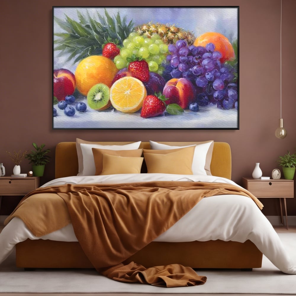 Tablou Canvas Premium, LuxCanva® N1062, Curcubeu de Vitamine, Fructe, Citrice, Portocale, Struguri, Ananas, Afine, Capsuni, Natural, Prospetime, Pictura, Restaurant, Bucatarie