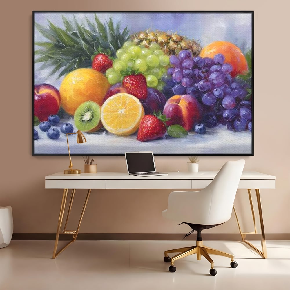 Tablou Canvas Premium, LuxCanva® N1062, Curcubeu de Vitamine, Fructe, Citrice, Portocale, Struguri, Ananas, Afine, Capsuni, Natural, Prospetime, Pictura, Restaurant, Bucatarie