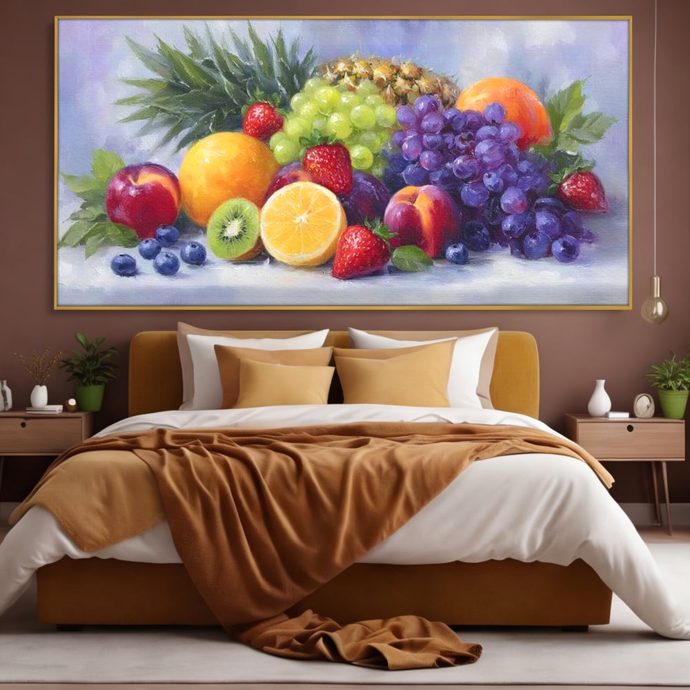 Tablou Canvas Premium, LuxCanva® N1062, Curcubeu de Vitamine, Fructe, Citrice, Portocale, Struguri, Ananas, Afine, Capsuni, Natural, Prospetime, Pictura, Restaurant, Bucatarie