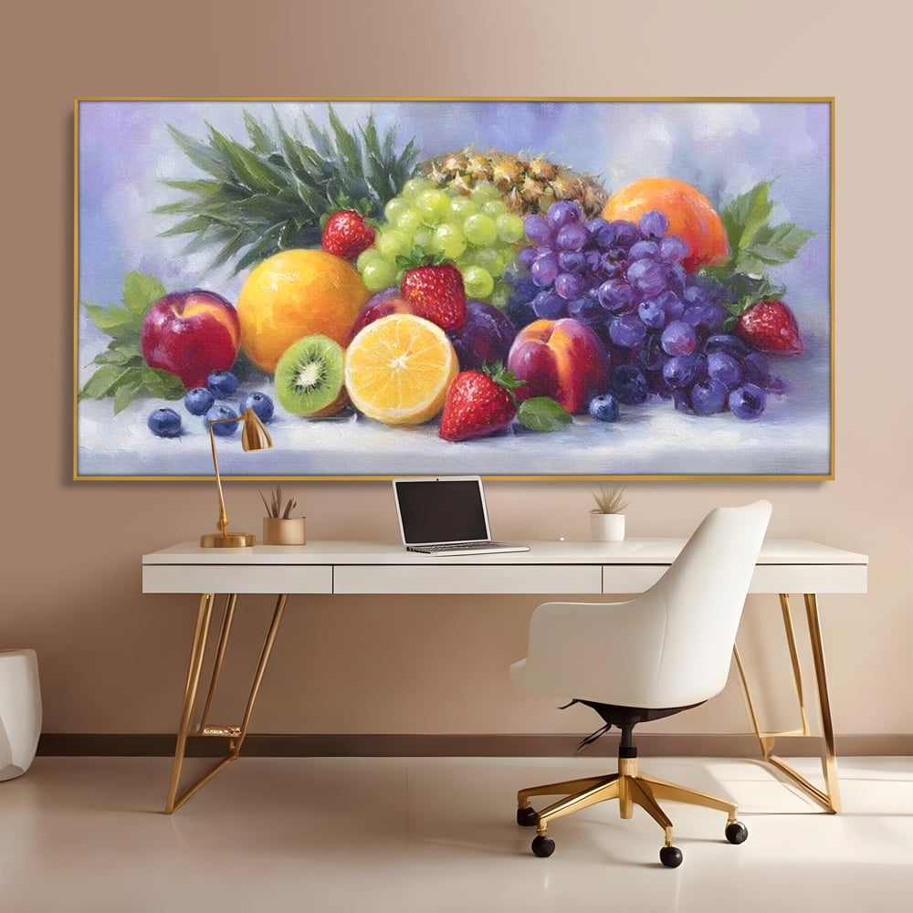 Tablou Canvas Premium, LuxCanva® N1062, Curcubeu de Vitamine, Fructe, Citrice, Portocale, Struguri, Ananas, Afine, Capsuni, Natural, Prospetime, Pictura, Restaurant, Bucatarie
