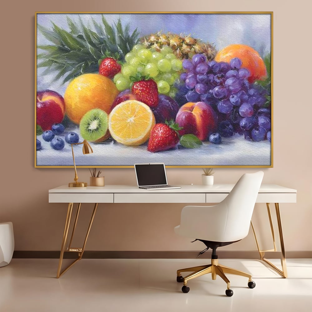 Tablou Canvas Premium, LuxCanva® N1062, Curcubeu de Vitamine, Fructe, Citrice, Portocale, Struguri, Ananas, Afine, Capsuni, Natural, Prospetime, Pictura, Restaurant, Bucatarie