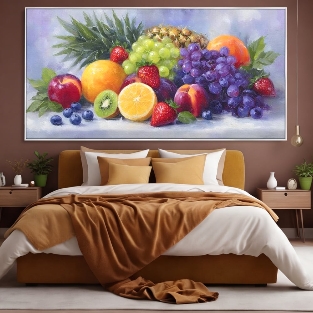 Tablou Canvas Premium, LuxCanva® N1062, Curcubeu de Vitamine, Fructe, Citrice, Portocale, Struguri, Ananas, Afine, Capsuni, Natural, Prospetime, Pictura, Restaurant, Bucatarie