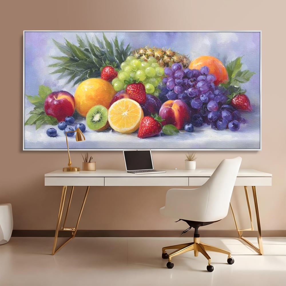 Tablou Canvas Premium, LuxCanva® N1062, Curcubeu de Vitamine, Fructe, Citrice, Portocale, Struguri, Ananas, Afine, Capsuni, Natural, Prospetime, Pictura, Restaurant, Bucatarie