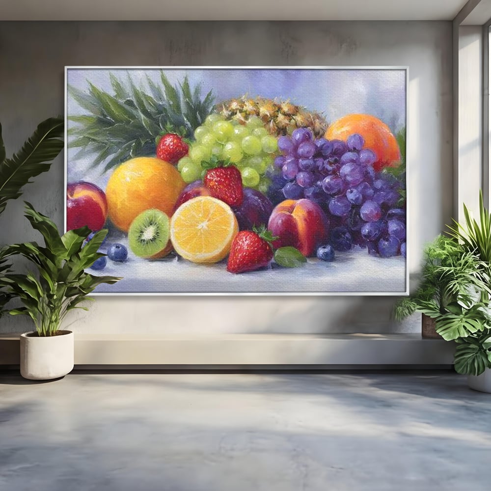 Tablou Canvas Premium, LuxCanva® N1062, Curcubeu de Vitamine, Fructe, Citrice, Portocale, Struguri, Ananas, Afine, Capsuni, Natural, Prospetime, Pictura, Restaurant, Bucatarie