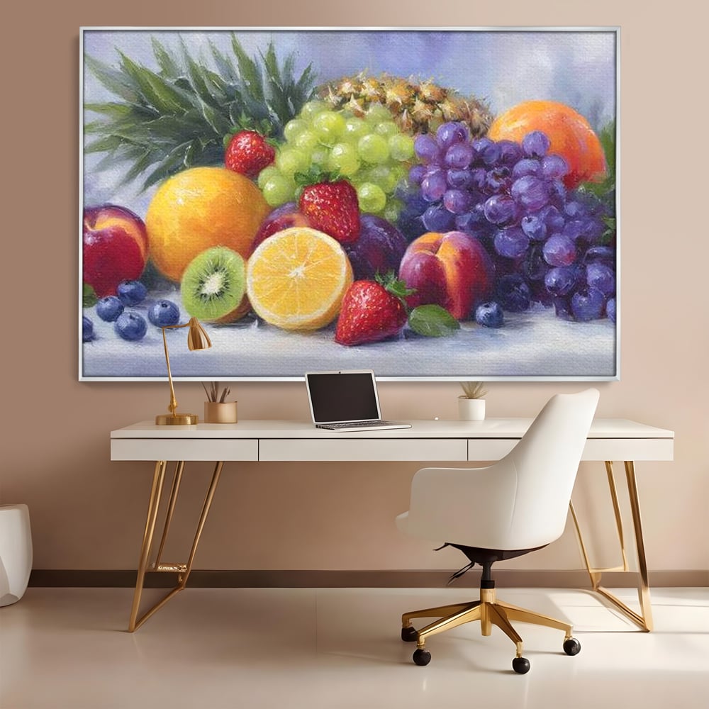 Tablou Canvas Premium, LuxCanva® N1062, Curcubeu de Vitamine, Fructe, Citrice, Portocale, Struguri, Ananas, Afine, Capsuni, Natural, Prospetime, Pictura, Restaurant, Bucatarie