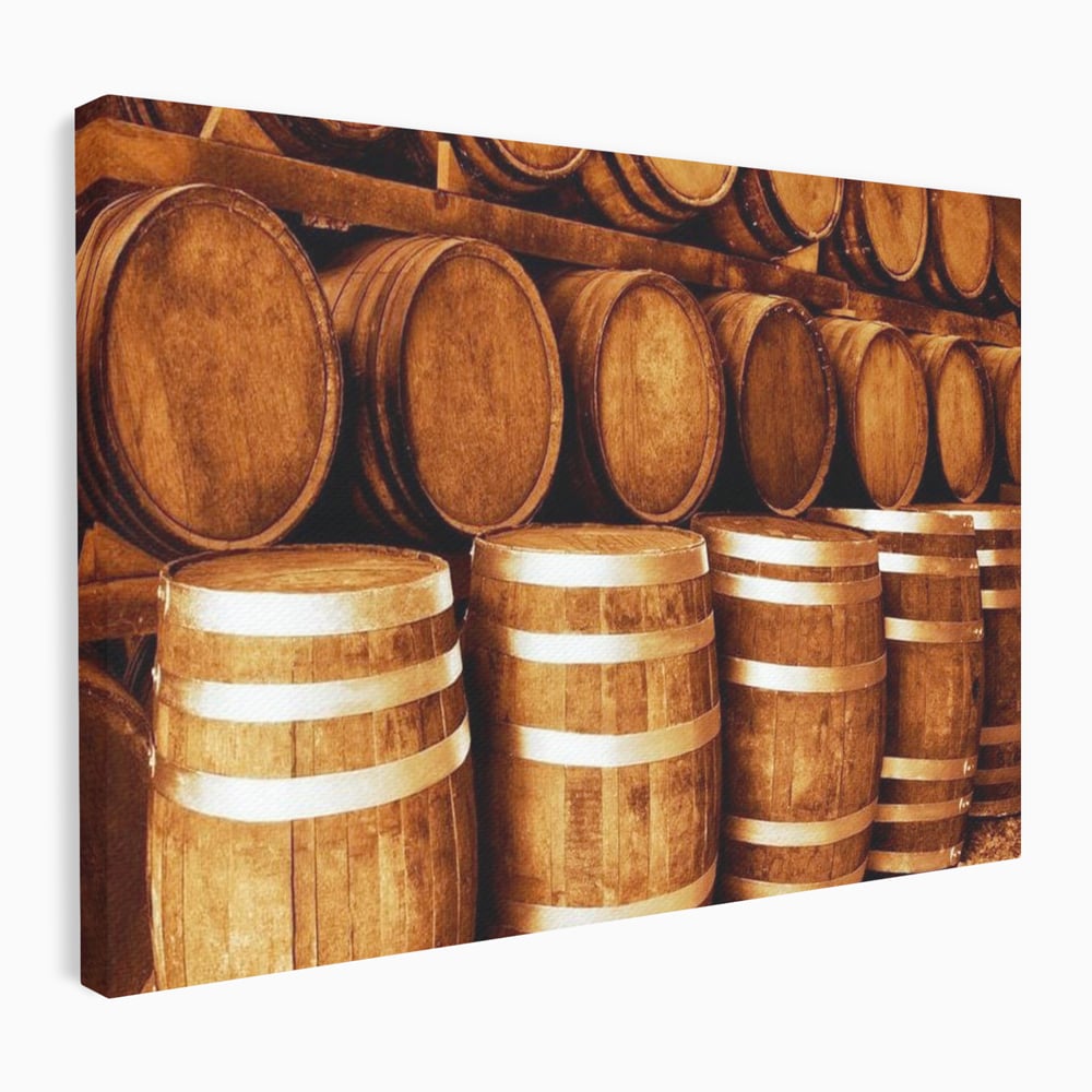 Tablou Canvas Premium, LuxCanva® N1063, Umbrele Cramei, Vin, Butoaie, Lemn, Bautura, Rustic, Traditional, Vintage, Crama, Degustare, Pivnita, Pub, Bar, Restaurant, Bucatarie